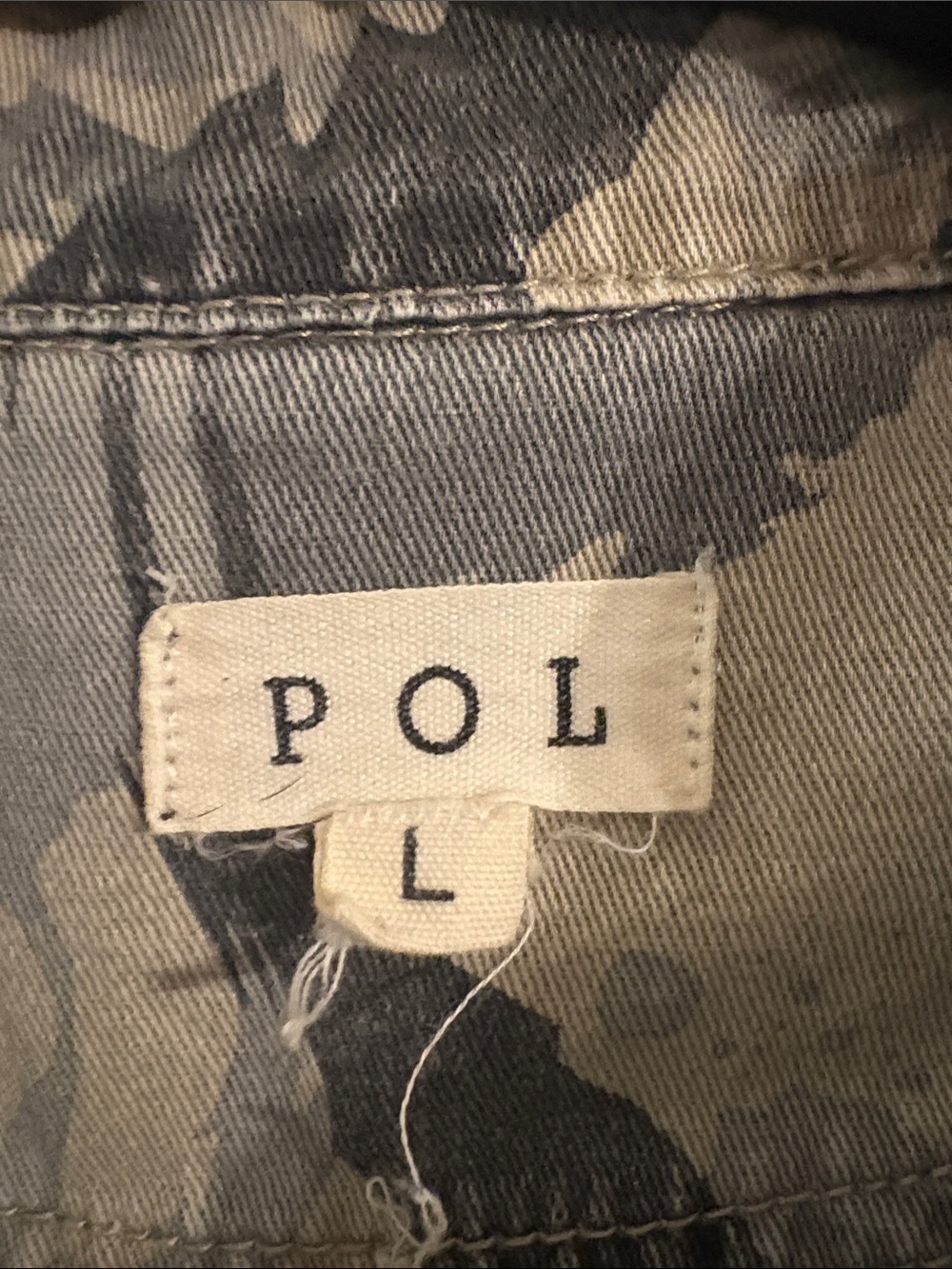 POL Camo Jean Jacket with Leopard Patch Accents - Gray/Cream - Picture 2 of 8